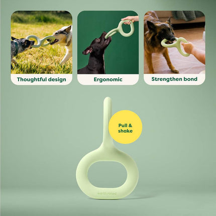 Dog Tug Toy Double Loop Rubber Pet Chew Bite Pull Toy Ergonomic 28cm