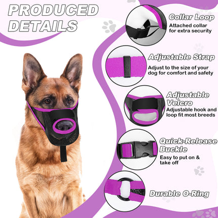 Pet Dog Breathable Lightweight Muzzle Face Mask Prevent Dogs Biting People Use