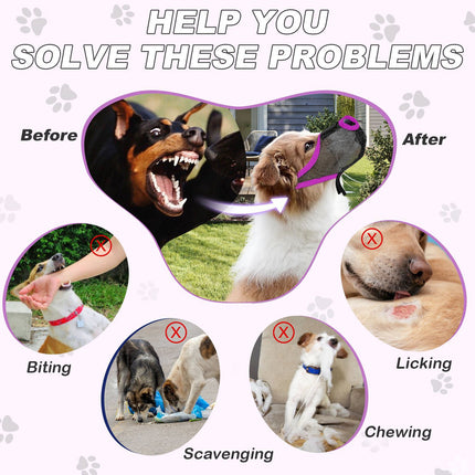Pet Dog Breathable Lightweight Muzzle Face Mask Prevent Dogs Biting People Use