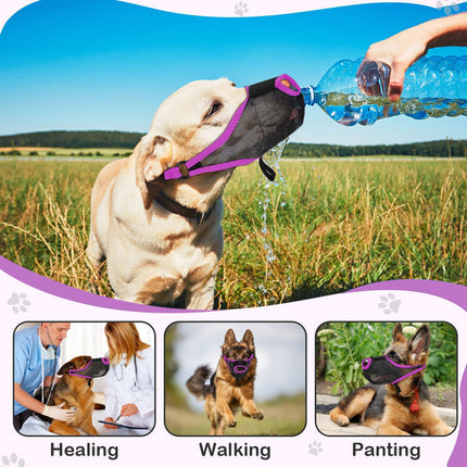Pet Dog Breathable Lightweight Muzzle Face Mask Prevent Dogs Biting People Use