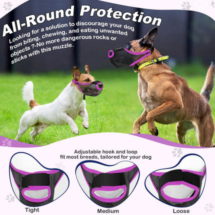 Pet Dog Breathable Lightweight Muzzle Face Mask Prevent Dogs Biting People Use