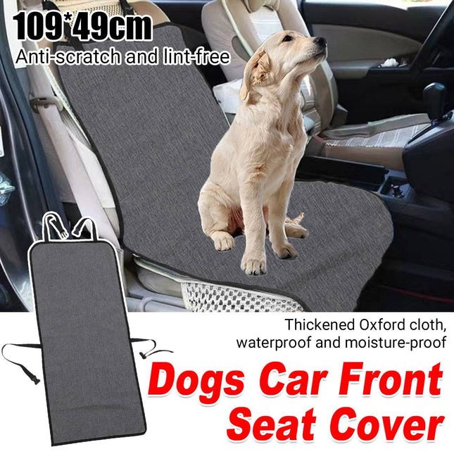 Dog Car Front Seat Cover Water-Resistant Oxford Cloth Pet Cushion Co-Pilot 109 x 49cm