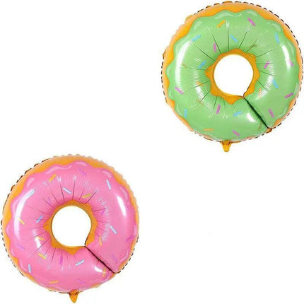 Donut Foil Balloon 75cm Pink Green Spinkles Party Food Helium Quality Decoration - Aimall