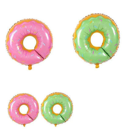 Donut Foil Balloon 75cm Pink Green Spinkles Party Food Helium Quality Decoration - Aimall