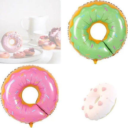 Donut Foil Balloon 75cm Pink Green Spinkles Party Food Helium Quality Decoration - Aimall