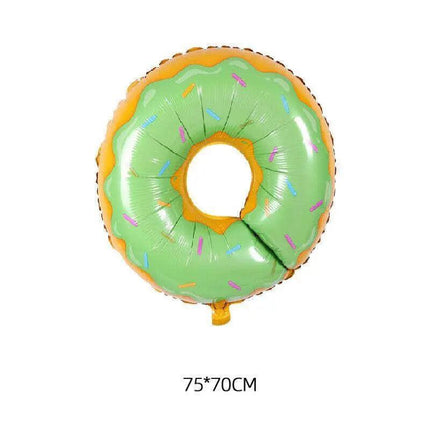 Donut Foil Balloon 75cm Pink Green Spinkles Party Food Helium Quality Decoration - Aimall