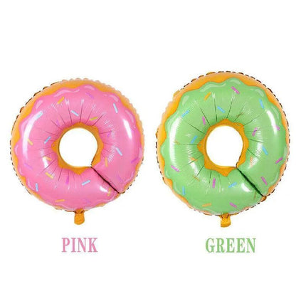 Donut Foil Balloon 75cm Pink Green Spinkles Party Food Helium Quality Decoration - Aimall