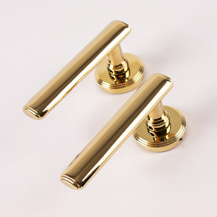 Brass Interior Door Handle Lock Set Bedroom Privacy Lock Modern Room Hardware
