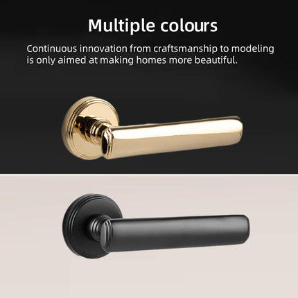 Brass Interior Door Handle Lock Set Bedroom Privacy Lock Modern Room Hardware