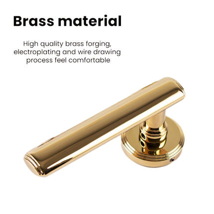 Brass Interior Door Handle Lock Set Bedroom Privacy Lock Modern Room Hardware