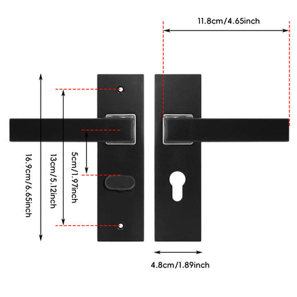 Matte Black Aluminium Alloy Lever Door Handle Lock