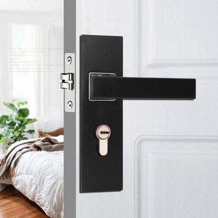 Matte Black Aluminium Alloy Lever Door Handle Lock