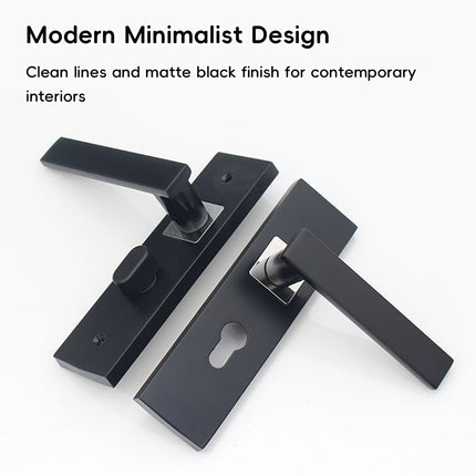 Matte Black Aluminium Alloy Lever Door Handle Lock