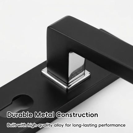 Matte Black Aluminium Alloy Lever Door Handle Lock