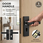 Matte Black Aluminium Alloy Lever Door Handle Lock