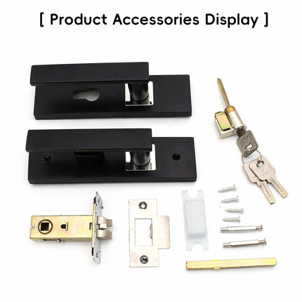 Matte Black Aluminium Alloy Lever Door Handle Lock