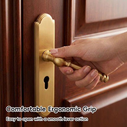 Matte Gold Lever Mortise Door Lock Handle Set