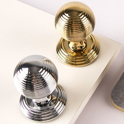 Luxury Round Door Handle Lock Set Gold Bedroom Interior Door Lock Privacy Knob