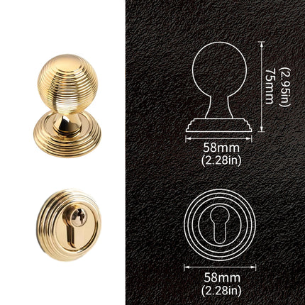 Luxury Round Door Handle Lock Set Gold Bedroom Interior Door Lock Privacy Knob