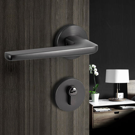 Zinc Alloy Door Lock Model Indoor Bedroom Handle Lock Black Privacy Room Lock