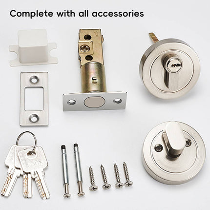Door Double Sided Simple Lock High Strength Durable Brass Lock Core with Keys