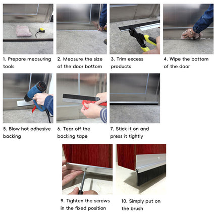 Aluminium Alloy Door Bottom Brush Seal 30mm