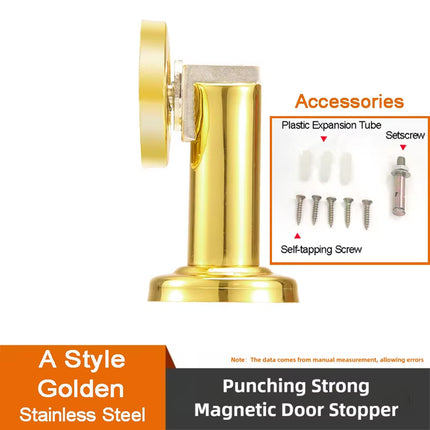 Door Stop Anti Collision Wall Door Retainer Suction Device for Home Office Use