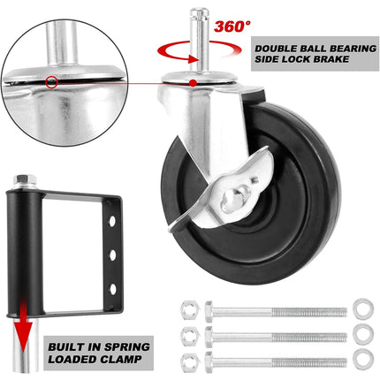 4 Inch Wheels Black Metal Pulleys Swivel Wheels Door Wheels Casters Heavy Duty