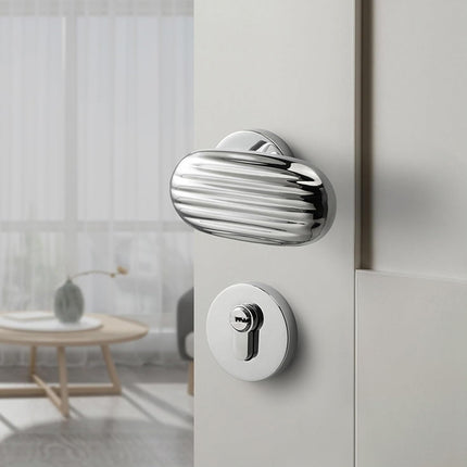 Bedroom Door Handle Household Oval Model Interior Room Door Hardware Accessory