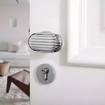 Bedroom Door Handle Household Oval Model Interior Room Door Hardware Accessory