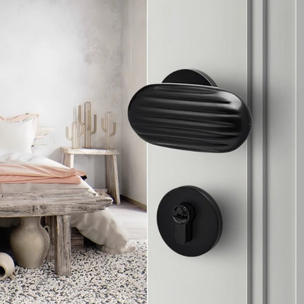 Bedroom Door Handle Household Oval Model Interior Room Door Hardware Accessory