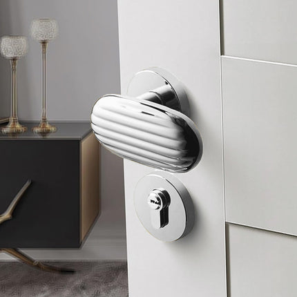 Bedroom Door Handle Household Oval Model Interior Room Door Hardware Accessory