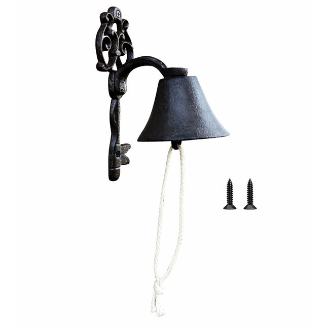 Cast Iron Wall Mounted Manual Doorbell Vintage Rustic Hand Pull Bell
