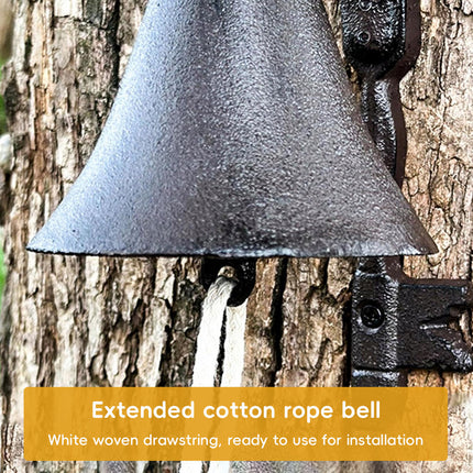 Cast Iron Wall Mounted Manual Doorbell Vintage Rustic Hand Pull Bell