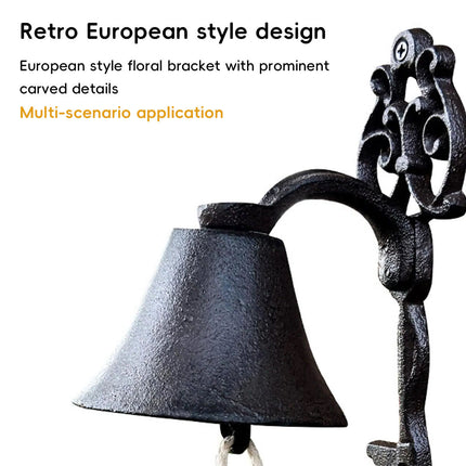 Cast Iron Wall Mounted Manual Doorbell Vintage Rustic Hand Pull Bell