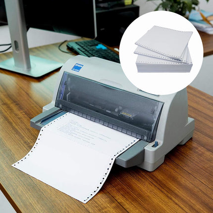2PCS A4 Dot Matrix Printer Paper 210x297mm Total 2000 Sheets for Computer Office