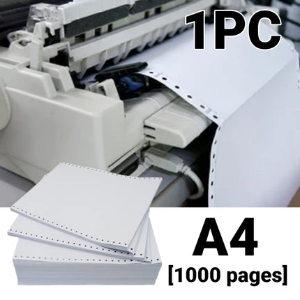 2PCS A4 Dot Matrix Printer Paper 210x297mm Total 2000 Sheets for Computer Office