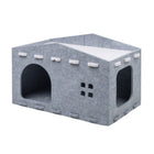 Felt Dual Purpose Cat Bed Cat Scratcher Semi Enclosed Cat House Multifunctional