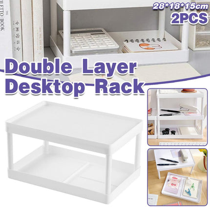 2pcs Desk Organizer Storage Rack Display Shelf for Cosmetic Sundries Files