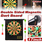 7PCS Double Sided Dart Board Game Set with Safe Tips for Indoor Fun