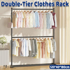 Double Layer Clothes Rack Durable Metal Frame Sturdy for Living Room Balcony Use