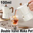 100ml 3.5pa Double Valve Moka Pot Stovetop Espresso Maker for Home Coffee Use