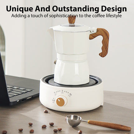 100ml 3.5pa Double Valve Moka Pot Stovetop Espresso Maker for Home Coffee Use