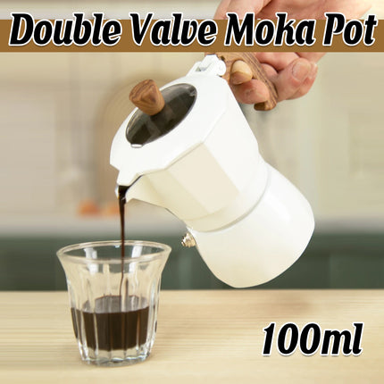 100ml 3.5pa Double Valve Moka Pot Stovetop Espresso Maker for Home Coffee Use