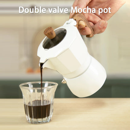 100ml 3.5pa Double Valve Moka Pot Stovetop Espresso Maker for Home Coffee Use