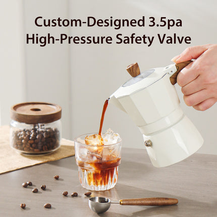 100ml 3.5pa Double Valve Moka Pot Stovetop Espresso Maker for Home Coffee Use