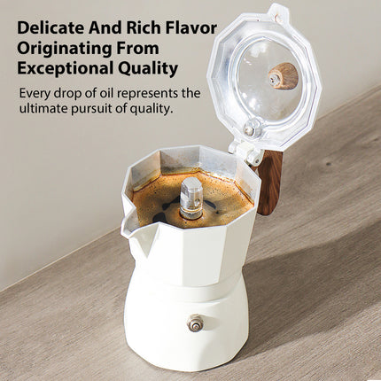 100ml 3.5pa Double Valve Moka Pot Stovetop Espresso Maker for Home Coffee Use