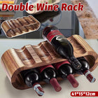 Wooden Wine Display Stand Double Layer Red Wine Holder Rack Table Bar Kitchen