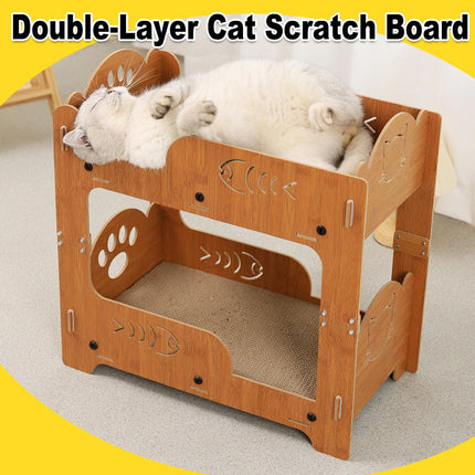 Large Double Layer Cat Scratcher Bed Durable Cat Claw Grinding Nest House Toy