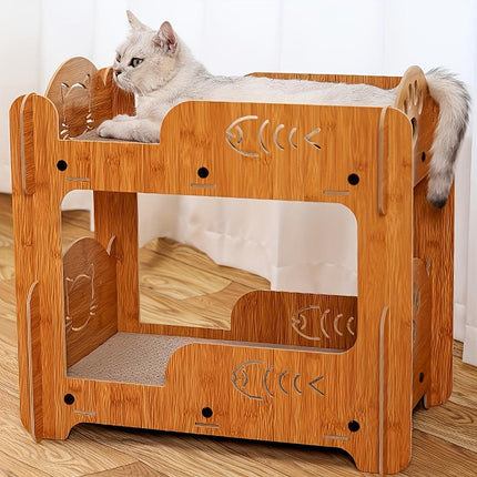 Large Double Layer Cat Scratcher Bed Durable Cat Claw Grinding Nest House Toy